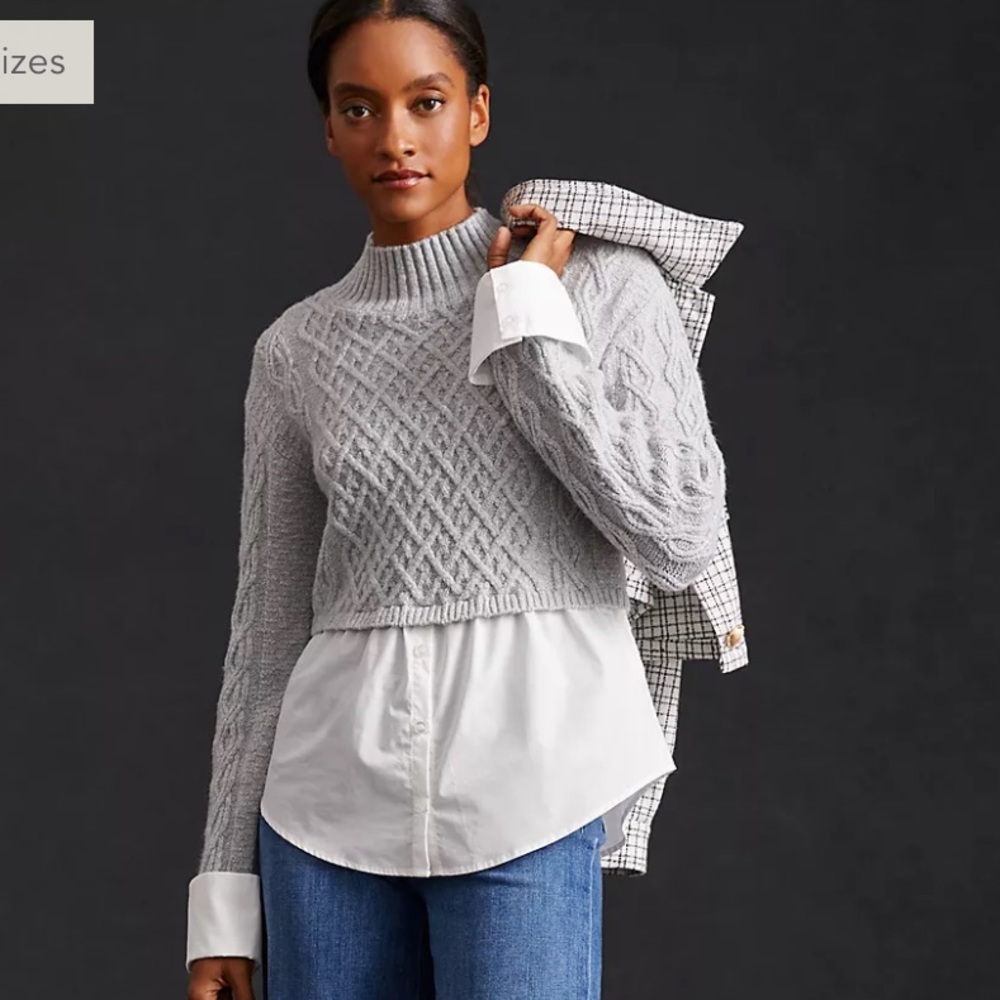 Maeve Cable-knit layered sweater